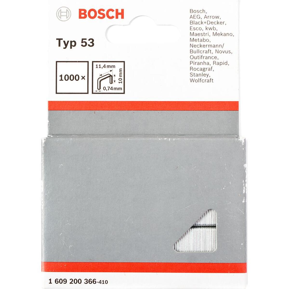 Скобы для степлера Bosch T53/10 1000шт (366) — Фото 1