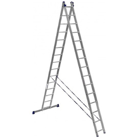 Лестница алюминиевая Алюмет двухсекционная 2x15 ступеней (6215) — Фото 1