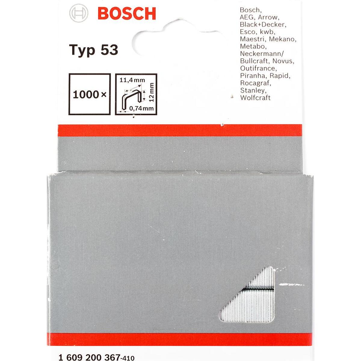 Скобы для степлера Bosch T53/12 1000шт (367) — Фото 1