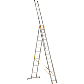 Лестница алюминиевая Алюмет трехсекционная 3x14 ступеней (9314) — Фото 1