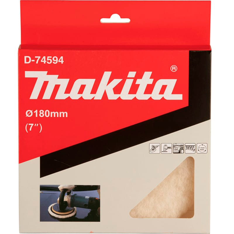 Колпак полировальный Makita шерстяной 180мм (D-74594) — Фото 2