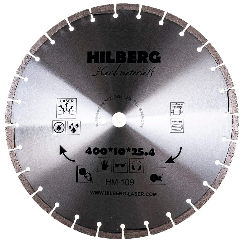Диск алмазный по бетону Hilberg Hard Materials 400x25.4мм (HM109) — Фото 2
