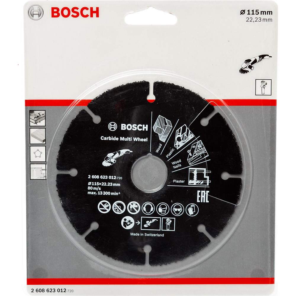 Круг отрезной по дереву Bosch Carbide Multi Wheel 115х1х22.2мм (012) — Фото 1